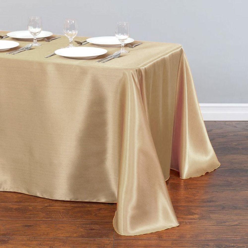 Washable Soft Wedding Rectangular Party Banquet Table Decorations Table Cover Tablecloth Satin