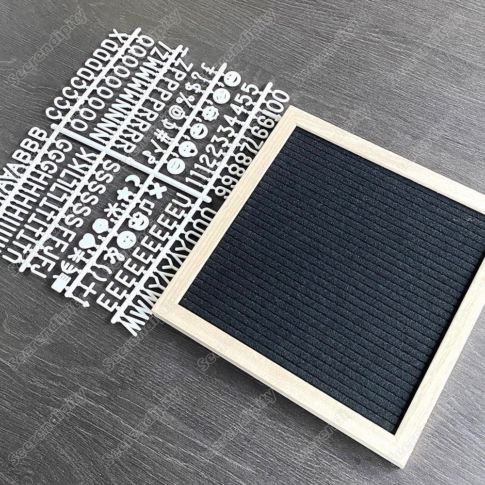 Простая деревянная доска для сообщений с буквами 10x10 дюймов, DIY, войлочная доска с буквами, сменные символы, доска для записей, домашний декор