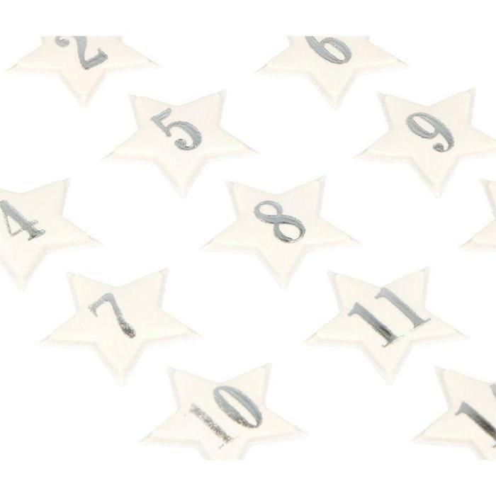 Autocollants Puffies 3D XL Calendrier de l'Avent étoiles argentées