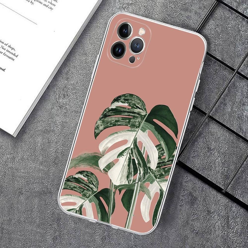 Чехол для телефона с листьями Монстеры, зеленый, для IPhone 14 11 12 13 Mini Pro XS Max, чехол 6 7 8 Plus X XR SE 2020 Funda Shell