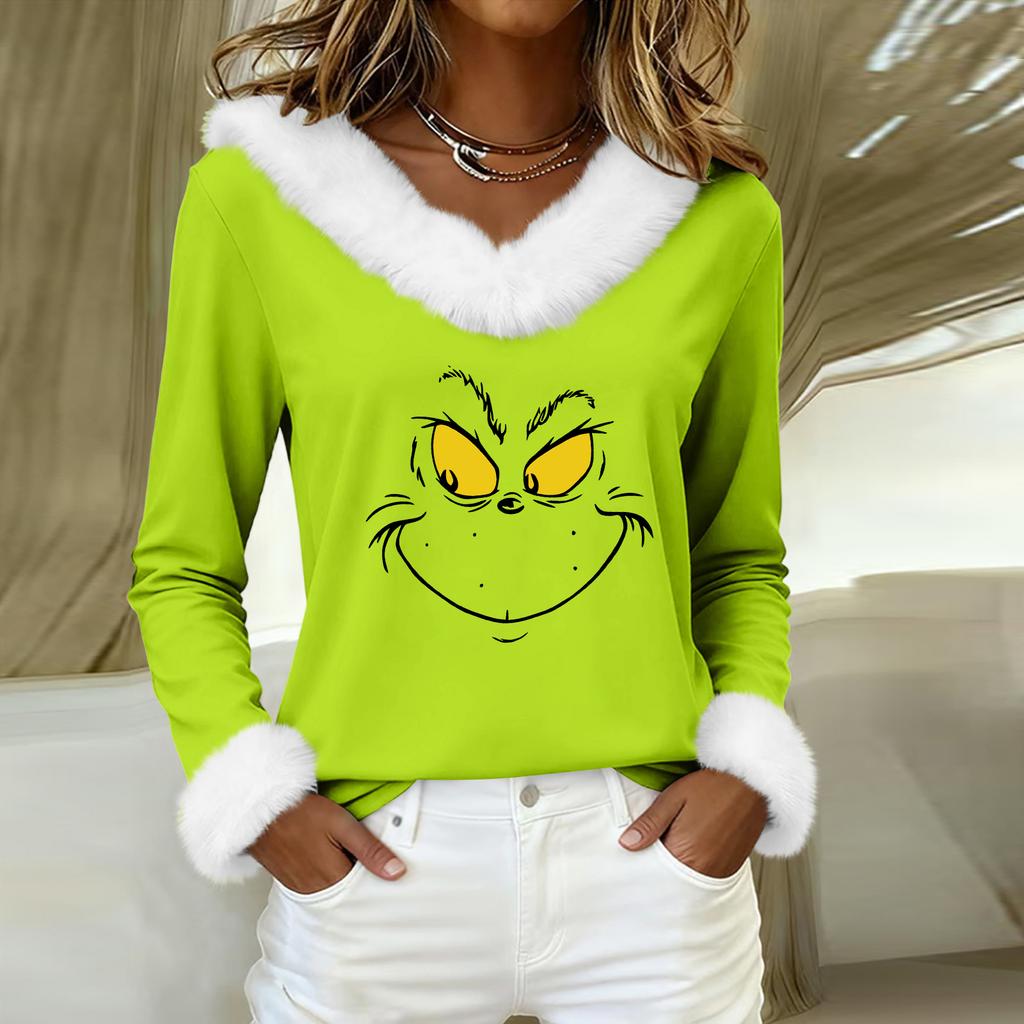 Long Sleeve Shirts For Women Cute Tops Christmas Prints Tees Blouses Casual Plus Size Basic Tops Pullover