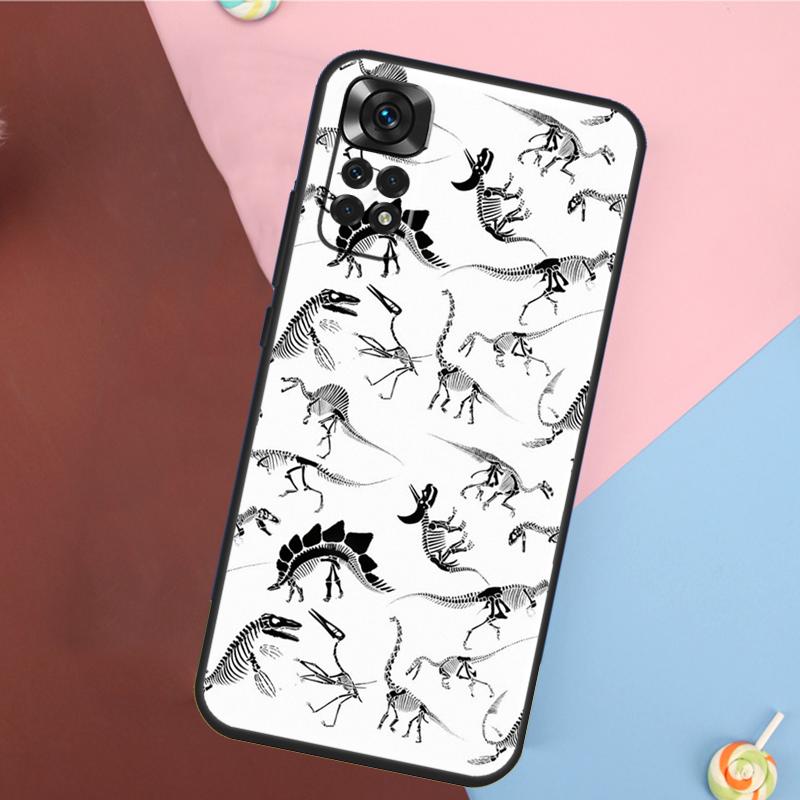 Чехол с рисунком скелета динозавра для Xiaomi Redmi Note 13 Pro 14 12 11 9 10 9S 10S 11S 12S Redmi 14C 10C 12C 13C