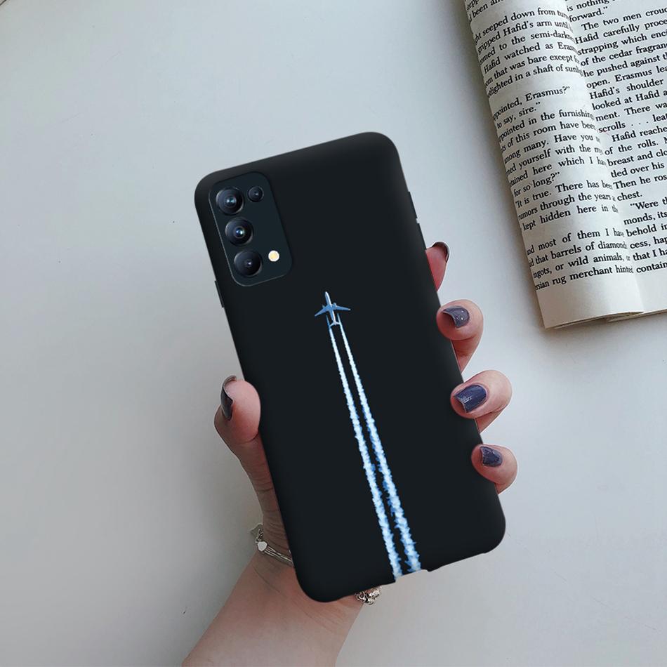 For Oppo Reno5 Pro Case Cute Cat Cactus Painted Soft Silicone Back Cover For Oppo Reno 4 5 Reno4 Reno5 Pro 5G Phone Cases Bumper