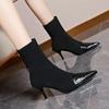 Ankle Boots for Women Suede Pointed Toe Snow Boots Women Shoes  Trend Designer Pumps Goth Chelsea Botas Gladiator Zapatos