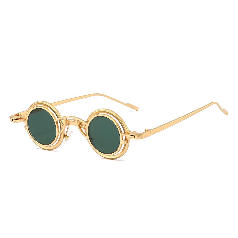 High Quality High End Designer Style Retro Trendy Alloy Metal Round Shaped For Both Male Men Female Sun Glasses