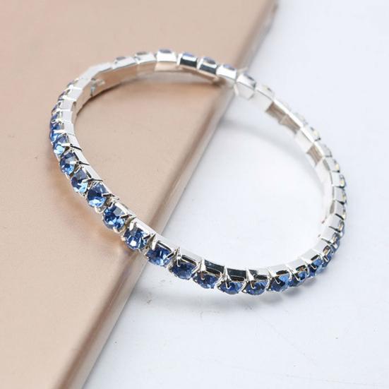 Роскошный женский однорядный браслет с инкрустацией стразами, эластичный браслет, ювелирные изделия