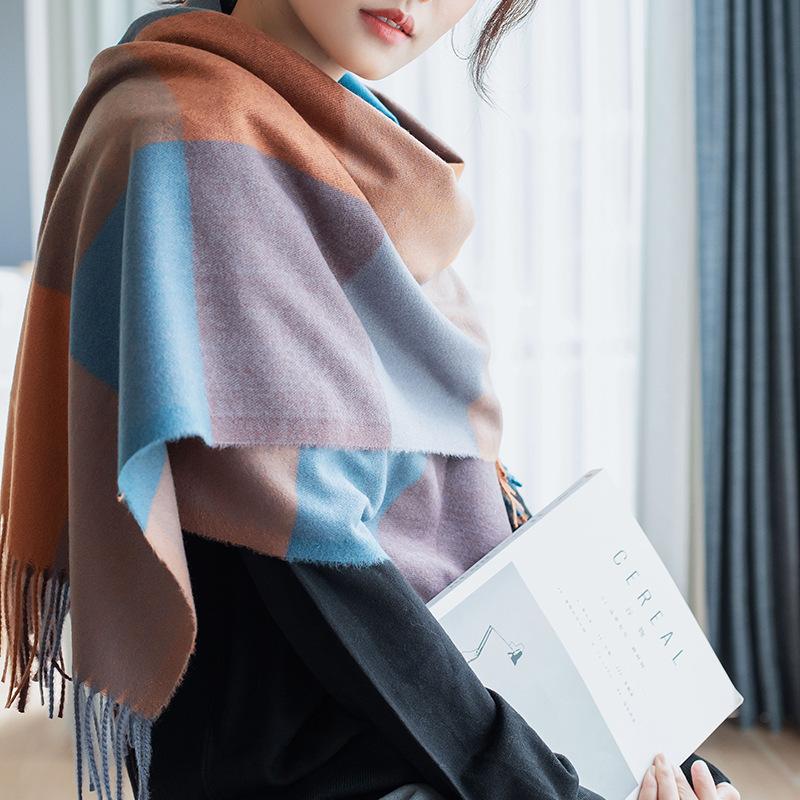 Women's Large Plaid Scarf Fashion Long Shawl Wrap for Winter Warm