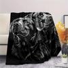Black white sketch of a puppy Print Flannel Blanket,High quality Comfortable for All Seasons,Home Decor,Warmth and Comfort,Perfect for Christmas Gifts