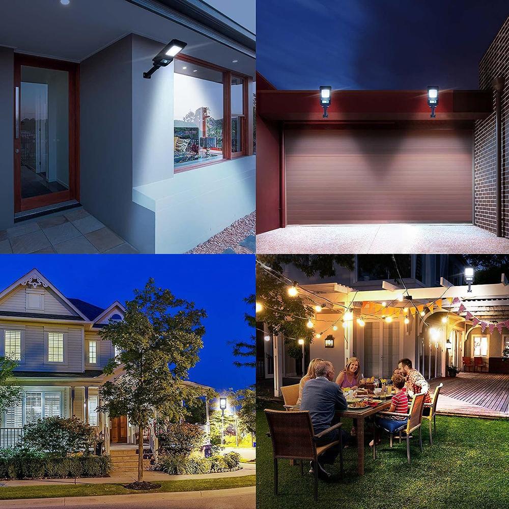 156LED Солнечный уличный светильник, водонепроницаемый, 6500k, мощный настенный светильник с датчиком движения для сада, гаража, парковки