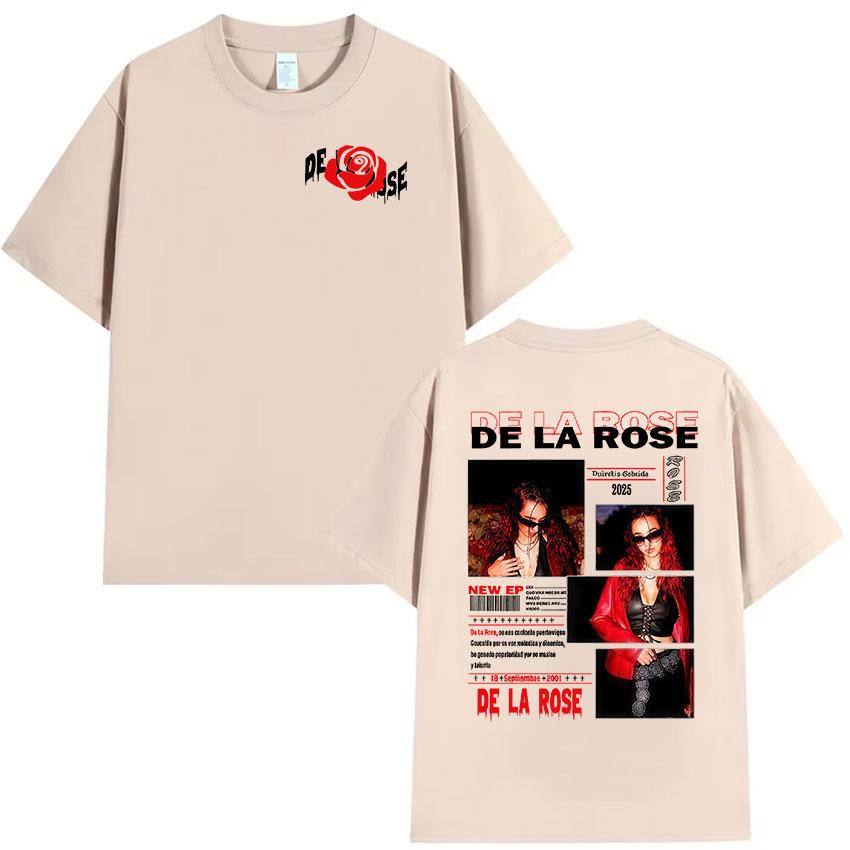 Singer De La Rose Tour Album Graphic Tshirt Unisexs Women Fashion Harajuku Short Sleeve Tshirts Vintage Oversized Cotton T Shirts