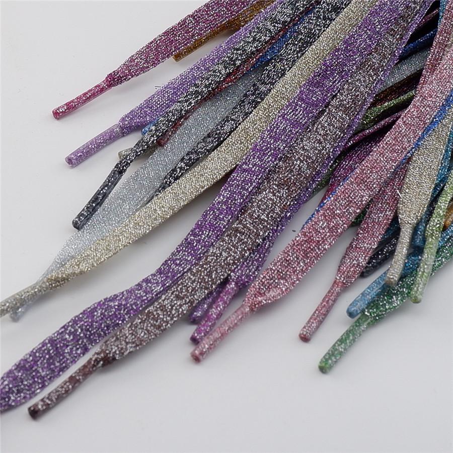 Двухслойные шнурки Starry Sky Gold & Silver с серебряными точками - блестящий ажурный вязаный дизайн