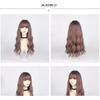 Long Wavy Synthetic Wig With Air Bangs Gradient Light Lilac Pink Heat-Resistant Fiber