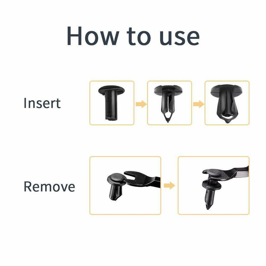 100x Plastic Fasteners 8mm Push Pin Rivet ATV Fairing Body Fender Retainer Clips