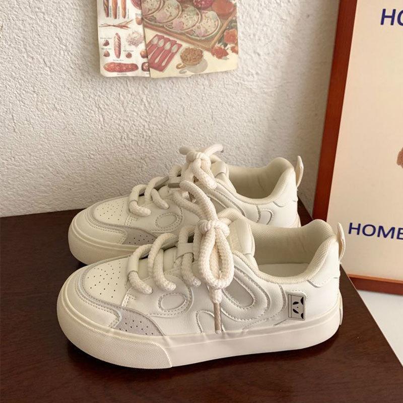 Оригинальный дизайн, белые туфли с пандой, новые модные универсальные повседневные туфли для студентов с круглым носком, осень 2025 г.