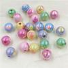 Fashion Acrylic UV Dazzle Round Beads Bracelet Earring 14mm/16mm Creative DIY Materials 10Pcs Jewelry Accessories Spring Light Colored  Accessories