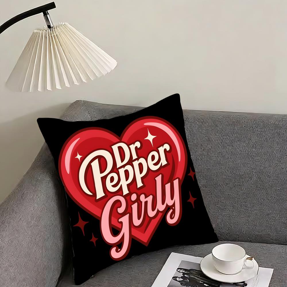 CCherry Drink DrPepperR Brand Cushion Cover Pillowcase Ultra Soft Skin Friendly Fabric Cloud Like Comfort Concealed Zipper