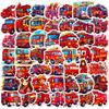 50 Fire Truck Stickers Children'S Cartoons Fire Truck Stickers Kindergarten Early Education Skateboard Stickers