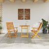Folding Bistro Set 3 pcs Brown Solid Acacia Wood