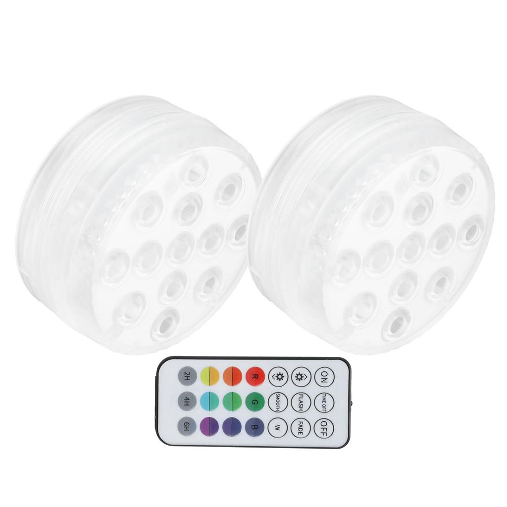 2шт Магнитный светильник для бассейна IP68 RGB 16 цветов, меняющий дистанционный свет, декор для фонтана с присосками