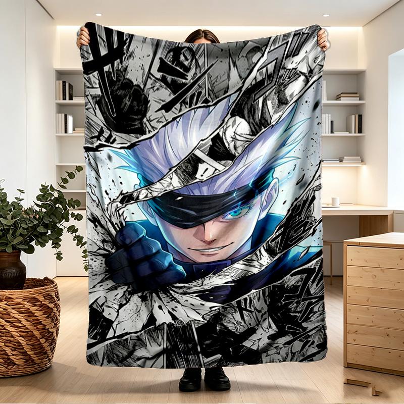 Jujutsu Kaisen Print Blanket - Soft & Comfortable, for Bedroom, Travel, Sofa, Home Decoration - Birthday Christmas Gift for Friend