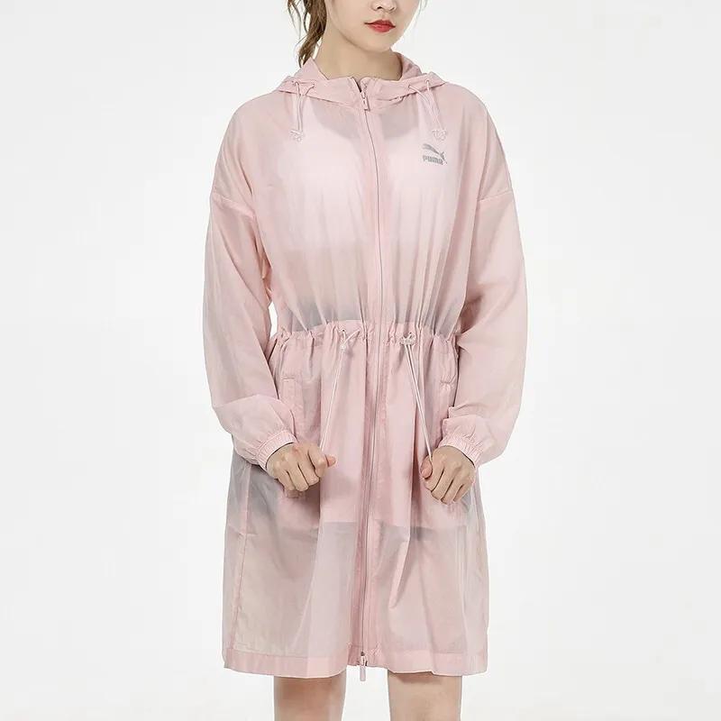 Puma Тренчи Женские Розовые С Капюшоном Средней Длины (унисекс) Тренчи 532680 36