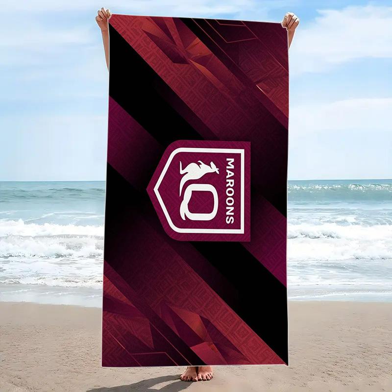 Maroons Print Beach Towel, Large Soft Quick Dry Towel for Beach Camping Swimming