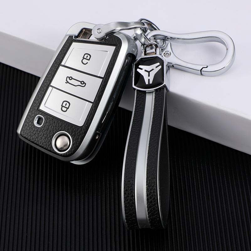 Для Volkswagen VW Golf 7 MK7 Tiguan MK2 Для Seat Ateca Leon FR lbiza Skoda Octavia Kodiaq Чехол-брелок Защитный чехол для ключа