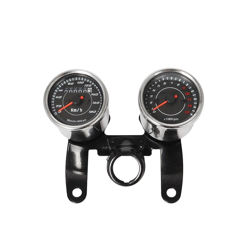 2 in 1 Motorcycle LED Backlight Odometer & Tachometer Speedometer Gauge Meter Assembly Universal Chrome For Harley Honda