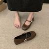 2025 Female Mary Jane New Doudou Shoes Buckle Soft Sole Square Head Shoes Korean Version Flat Spring Shallow Mouth Single Shoes