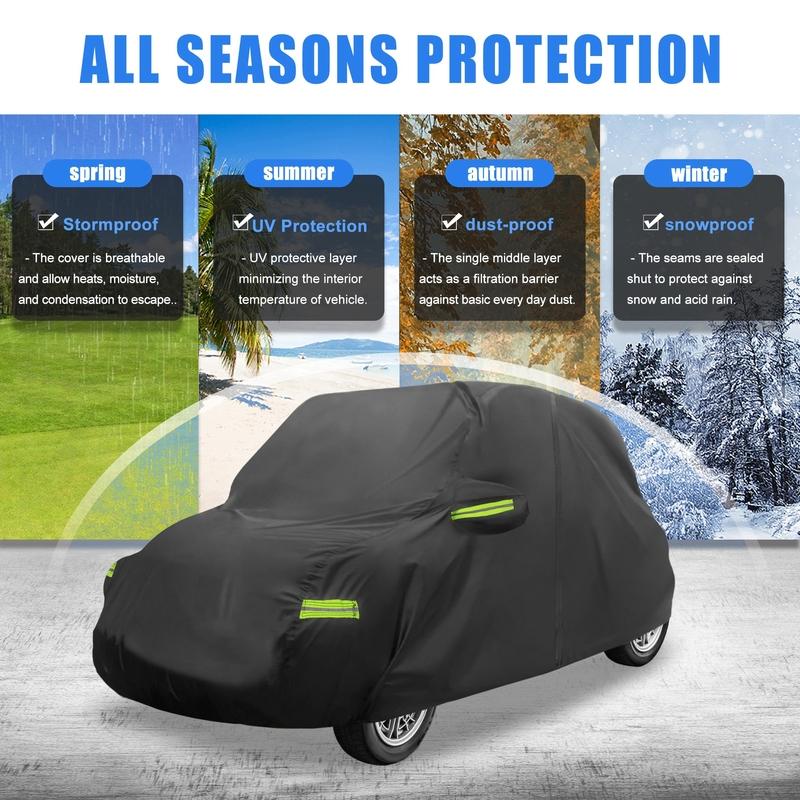 Motoforti для Fiat 500 2007- Чехол Водонепроницаемый Чехол для Автомобиля Наружный Полный Чехол для Автомобиля Всепогодная Защита Защита от Дождя и Солнца
