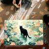 Black Cat Lotus Pond Art Gaming Mouse Pad Playmat 24"X14" MTG TCG Office Desk Mat for Work Game PC Laptop Rug Carpet MousePad