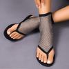 Spring and Summer New Hollow Net Shoes Women's and Versatile Foreign Style Toe-in-a-Toe Casual Flat Sandals