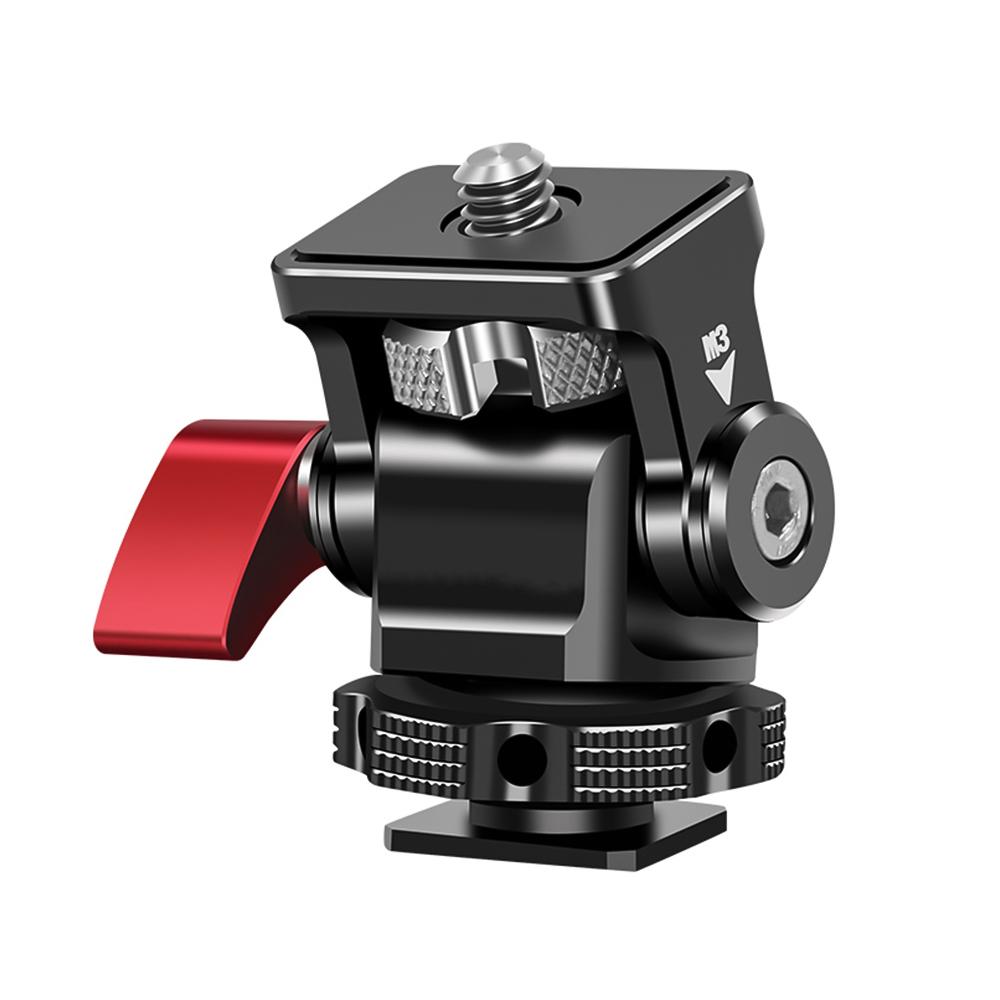 Camera Monitor Mount Cold Shoe Mount Adapter Aluminum Alloy with 1/4 Inch Screw for Mounting Camera
