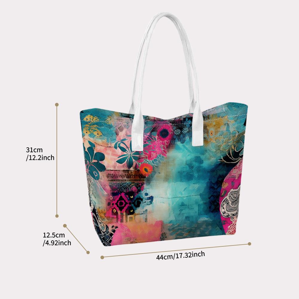 Bohemian Floral Print Stylish Casual Large Capacity Tote Bag for Women Daily Outdoor Use