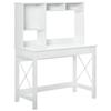 Desk with Storage Modern Wooden Bookcase Desk with Shelves and Large Top for Small Spaces Home Bedroom, 105 X 50 X 137.5 Cm, White