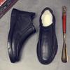 Men's Winter Genuine Leather Wool-Lined Casual Shoes with Velvet Thickening