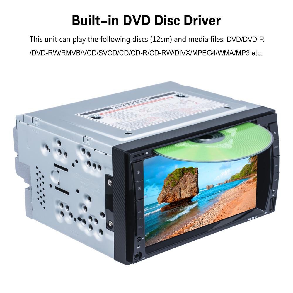 2Din 6.2'' с DVD-радио для автомобиля, автомобильный мультимедиа, дюймовый FM Bluetooth, управление на руле, функция зеркала заднего вида