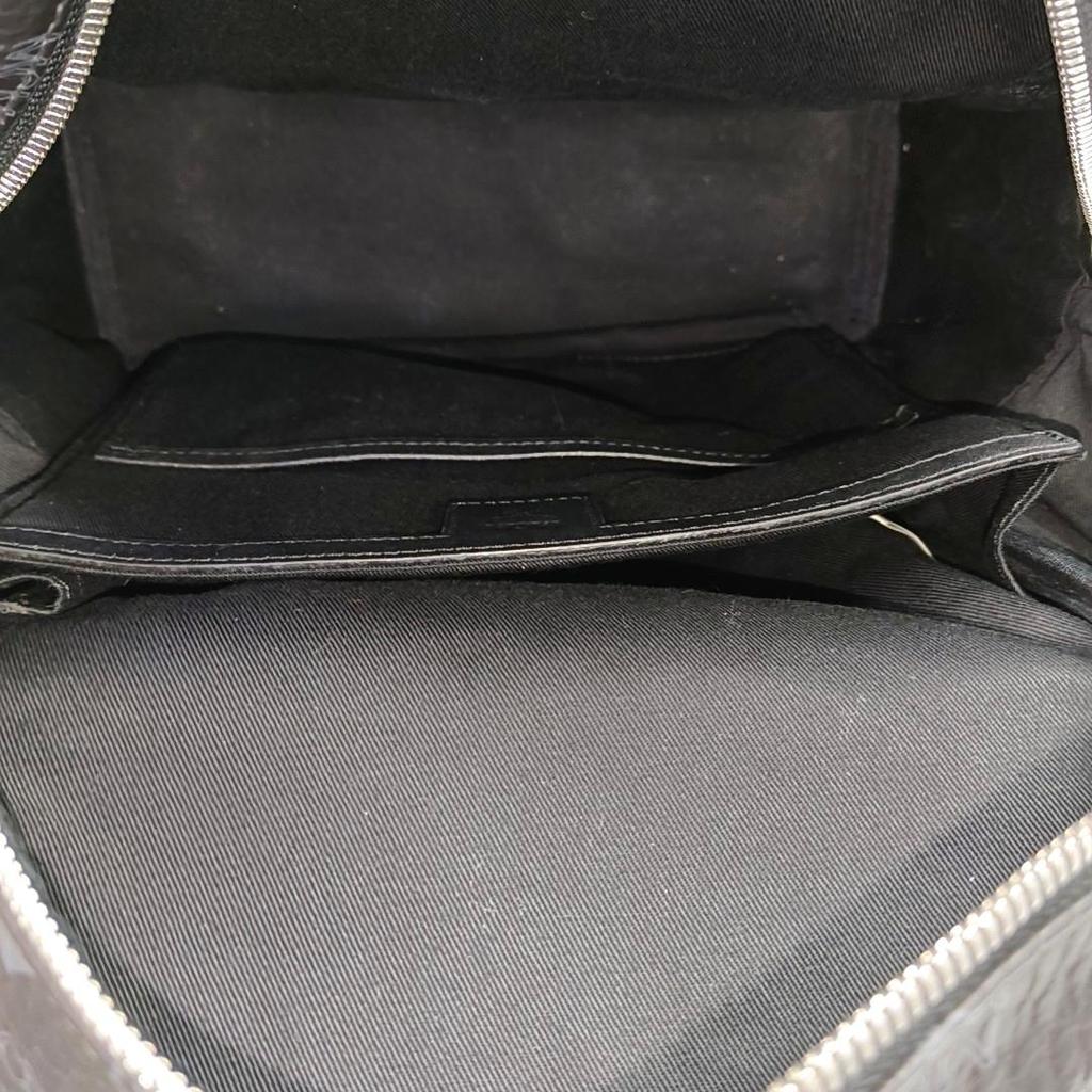 [Pre-Owned] Trilogie Stark Visetos Metal Logo Decorated Monogram Chain Leather Backpack Small - Very Good #18FROG9
