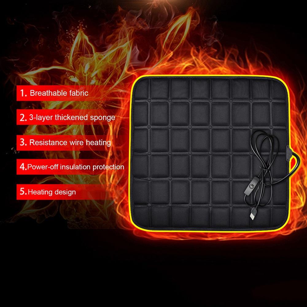 35 Вт-48 Вт Автомобильная подушка с подогревом, USB квадратный электрический быстрый нескользящий термобелье для автомобиля, готические чехлы, теплые коврики, аксессуар для BMW