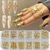 Y2K Pierced Rivets Silvery Golden Manicure Accessories Fashion Nail Charms