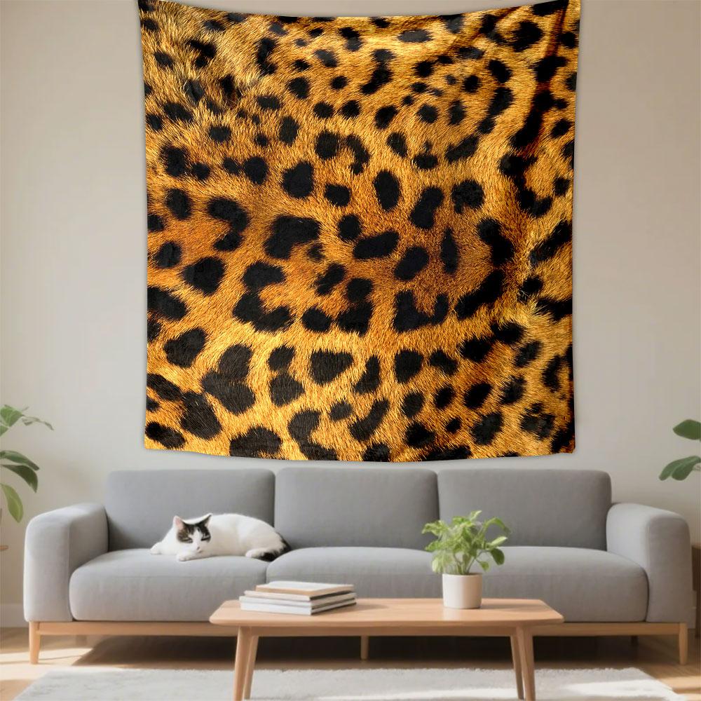 Leopard Cheetah Fur Skin Spots Print Pattern Wall Tapestry Wild Animal Safari Decor for Living Room Bedroom Dorm Gift