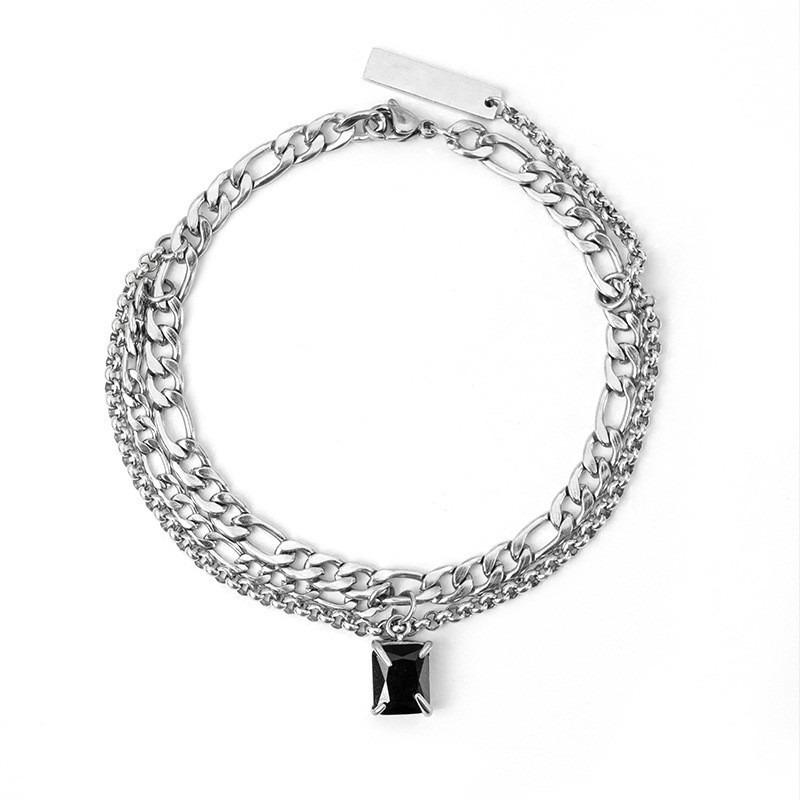 Bracelet Men's Titanium Steel Does Not Fade, High-end Sense Versatile Hip-hop Jewelry Women's Simple Personality Retro Accessories