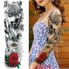 1 PC 480*170MM Full Arm Temporary Tattoo Sticker Sleeve Men Women Fashion Sexy Fake Tattoo Wolf  Lion Tiger Painting Tattoo Skull Angel Tattoo