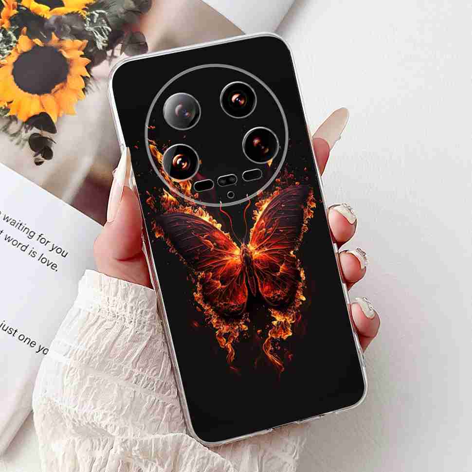 Case For Xiaomi 14 Ultra Butterfly Silicone Soft Phone Cover For Xiaomi Mi 14 Mi14 Ultra Shockproof Back Fundas Xiaomi 14Ultra
