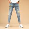 Тонкая секция высококачественных джинсов с вышивкой, мужские весенне-летние тонкие повседневные эластичные длинные брюки для мужчин
