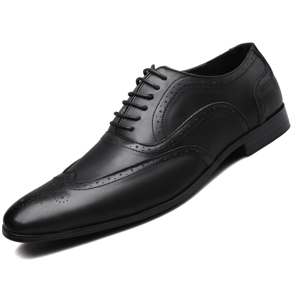 Classic Men Dress Shoes Lace Up Shoes for Man Plus Size Point Toe Business Casual Comfortable Men's Formal Shoes for Wedding