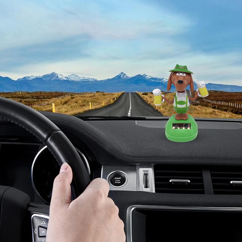 Украшение для автомобиля Игрушка с качающейся головой Танцующая собака на солнечной батарее Украшение для приборной панели на солнечной батарее Милая собака, качающаяся Танцующая анимированная игрушка