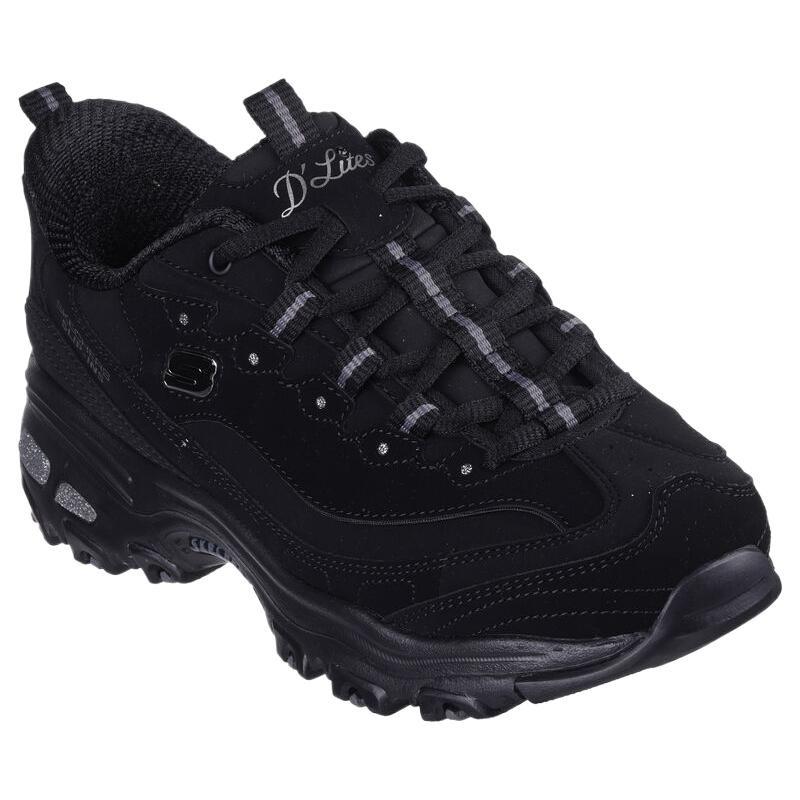 Skechers D'Lites Женская Повседневная Обувь из Натуральной Кожи Черная 150543-BBK