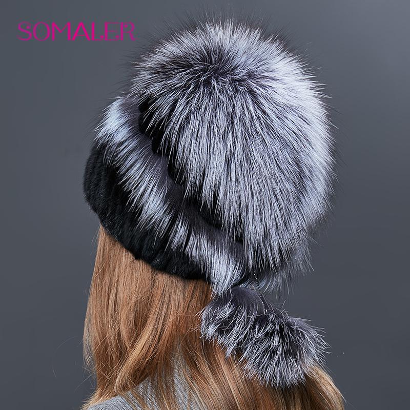 SOMALER Superb.Женская зимняя шапка из натурального меха лисы