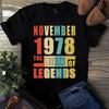 Ноябрь 1978 года Рождение Легенд Винтажные Унисекс Мужские и Женские Футболки